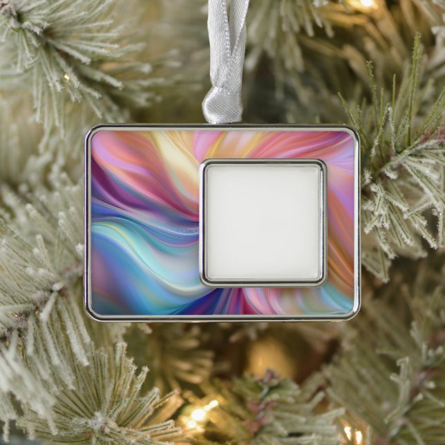 Farbige Pastellseide Rahmen-Ornament Silber (Baum)