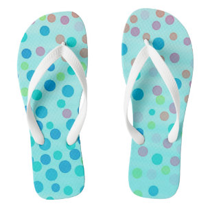Farbige Pastelltöne auf blau Flip Flops