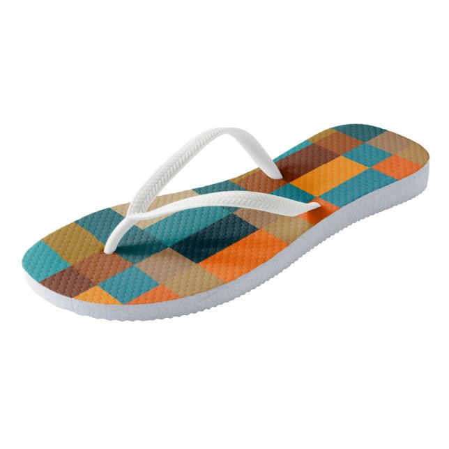 Farbige Patchwork 2 Flip Flops (Schrägansicht)