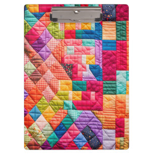Farbige Patchwork-Quilt-Muster Klemmbrett