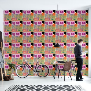 Farbige Patchwork-Rahmung VINTAGE Tapete