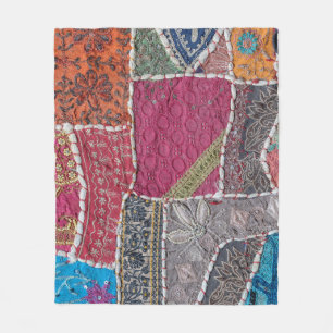Farbige Patchwork-Teppiche Details Fleecedecke