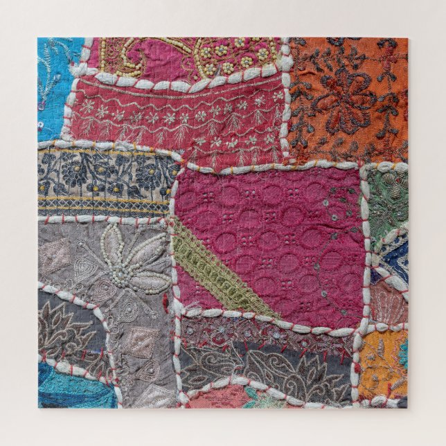 Farbige Patchwork-Teppiche Details Puzzle (Vertikal)