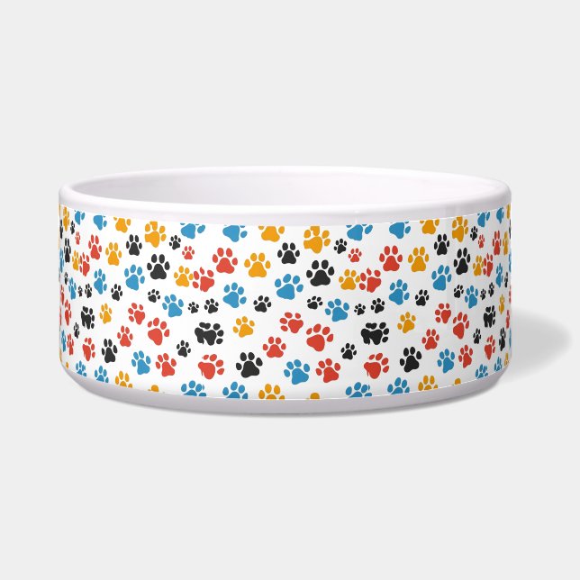Farbige Paw Dog Bowl Napf (Vorderseite)