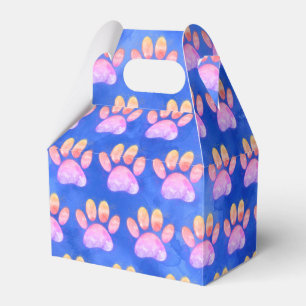 Farbige Paw Print Custom Watercolor Geschenkschachtel