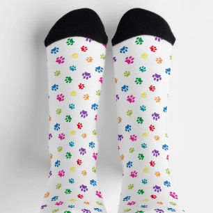 Farbige Paw Prints Muster Socken