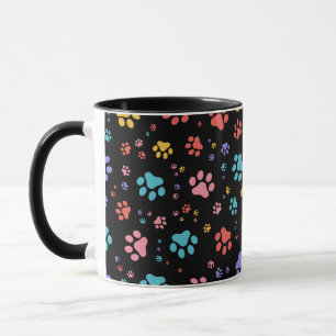 Farbige Paw Prints Tasse