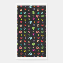 Farbige Pawprints Design Gästetuch Napkins Serviette