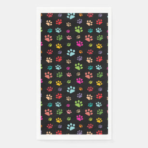 Farbige Pawprints Design Gästetuch Napkins Serviette