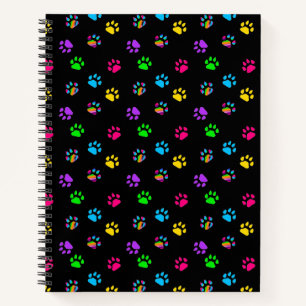 Farbige Paws Druck-Notebook Notizbuch