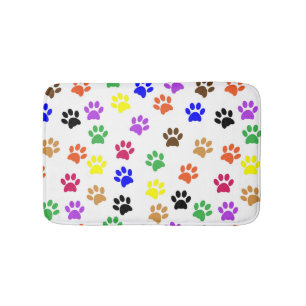 Farbige Paws Muster Hund Lover Animal Paws Niedlic Badematte
