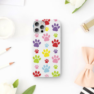 Farbige Paws, Muster, Hundeschlitten, Paw Prints Case-Mate iPhone Hülle