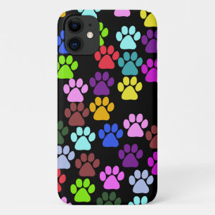 Farbige Paws, Muster, Hundeschlitten, Paw Prints Case-Mate iPhone Hülle