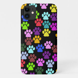 Farbige Paws, Muster, Hundeschlitten, Paw Prints Case-Mate iPhone Hülle