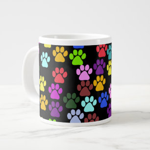 Farbige Paws, Muster, Hundeschlitten, Paw Prints Jumbo-Tasse