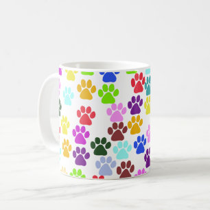 Farbige Paws, Muster, Hundeschlitten, Paw Prints Kaffeetasse