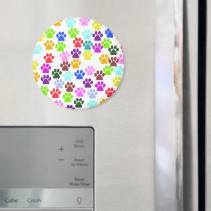 Farbige Paws, Muster, Hundeschlitten, Paw Prints Magnet