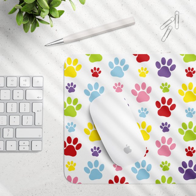 Farbige Paws, Muster, Hundeschlitten, Paw Prints Mousepad (Von Creator hochgeladen)