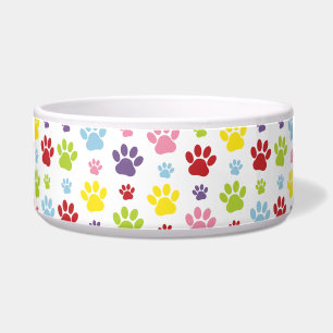 Farbige Paws, Muster, Hundeschlitten, Paw Prints Napf