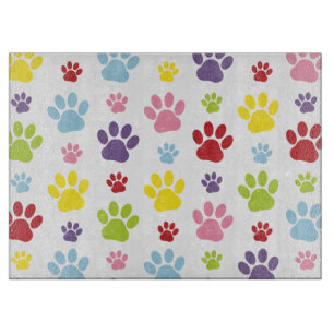 Farbige Paws, Muster, Hundeschlitten, Paw Prints Schneidebrett
