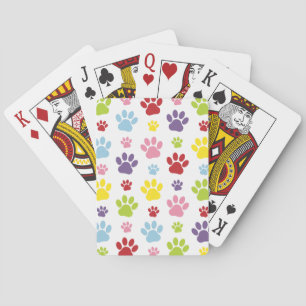 Farbige Paws, Muster, Hundeschlitten, Paw Prints Spielkarten