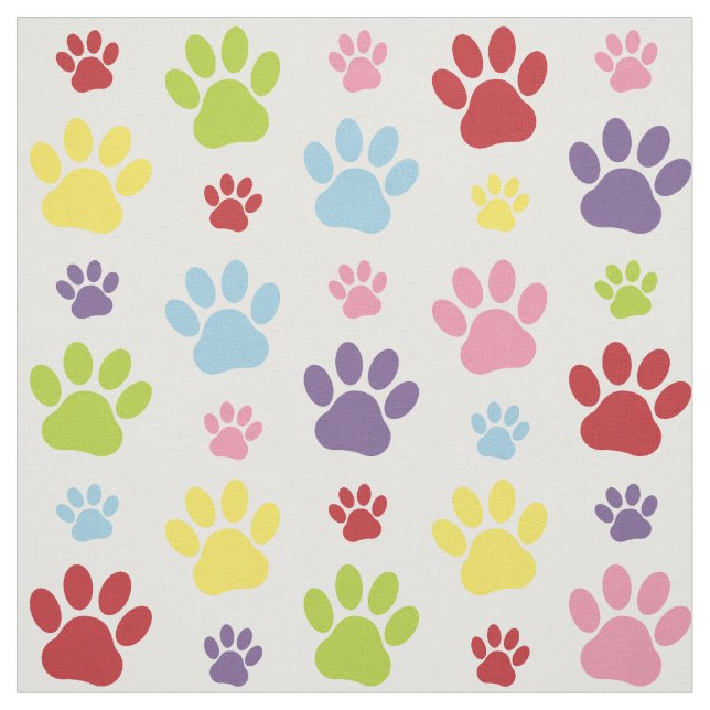 Farbige Paws, Muster, Hundeschlitten, Paw Prints Stoff (Muster)