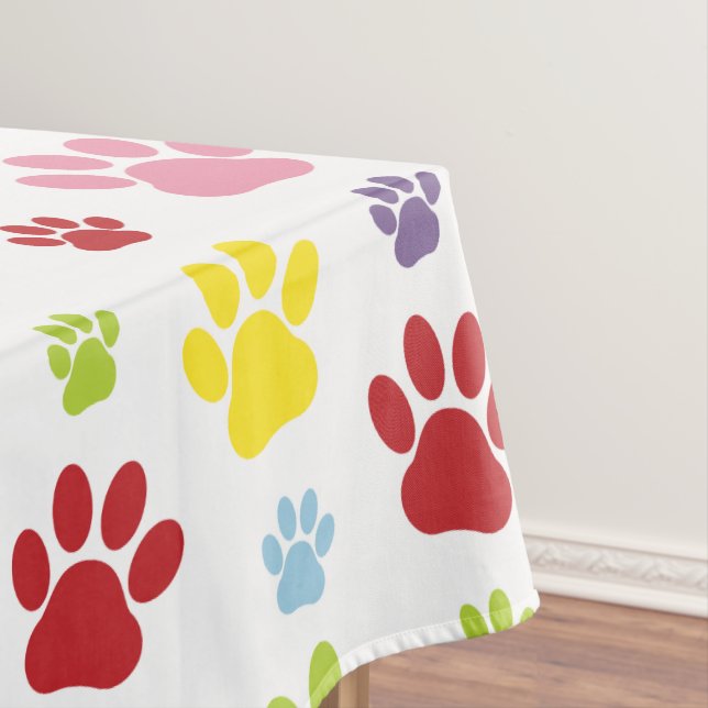 Farbige Paws, Muster, Hundeschlitten, Paw Prints Tischdecke (Beispiel)