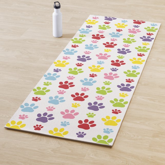 Farbige Paws, Muster, Hundeschlitten, Paw Prints Yogamatte (Beispiel)
