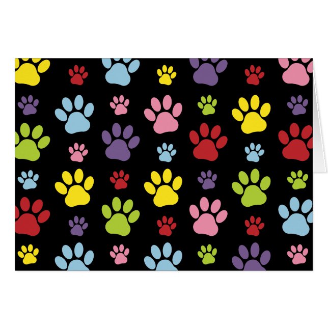 Farbige Paws, Muster, Paw Prints, Hundeschrauben (Vorderseite (Horizontal))