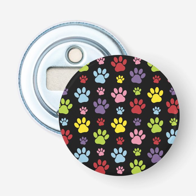 Farbige Paws, Muster, Paw Prints, Hundeschrauben Flaschenöffner (Vorderseite)