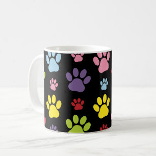 Farbige Paws, Muster, Paw Prints, Hundeschrauben Kaffeetasse