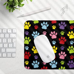 Farbige Paws, Muster, Paw Prints, Hundeschrauben Mousepad