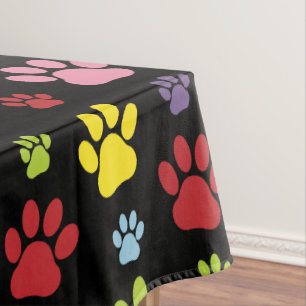Farbige Paws, Muster, Paw Prints, Hundeschrauben Tischdecke