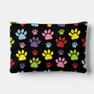 Farbige Paws, Muster, Paw Prints, Hundeschrauben Zubehörtasche