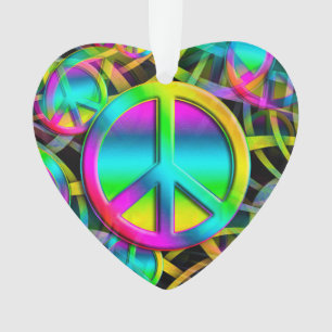 Farbige PEACE nahtlose Muster + Ihre Ideen Ornament