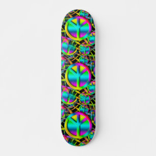 Farbige PEACE nahtlose Muster + Ihre Ideen Skateboard