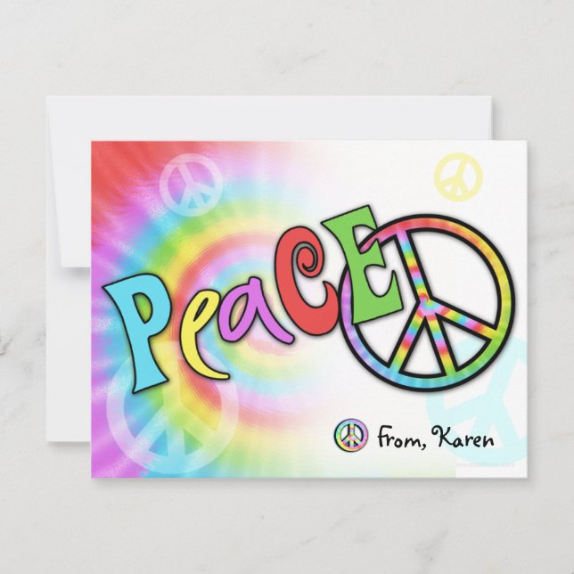 Farbige PEACE Note Card Mitteilungskarte (Vorderseite)