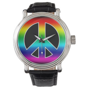 Farbige Peace Sign Watch Armbanduhr