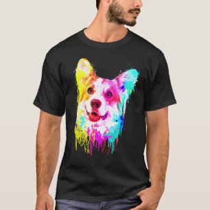 Farbige Pembroke Welsh Corgi Handzeichnung T-Shirt