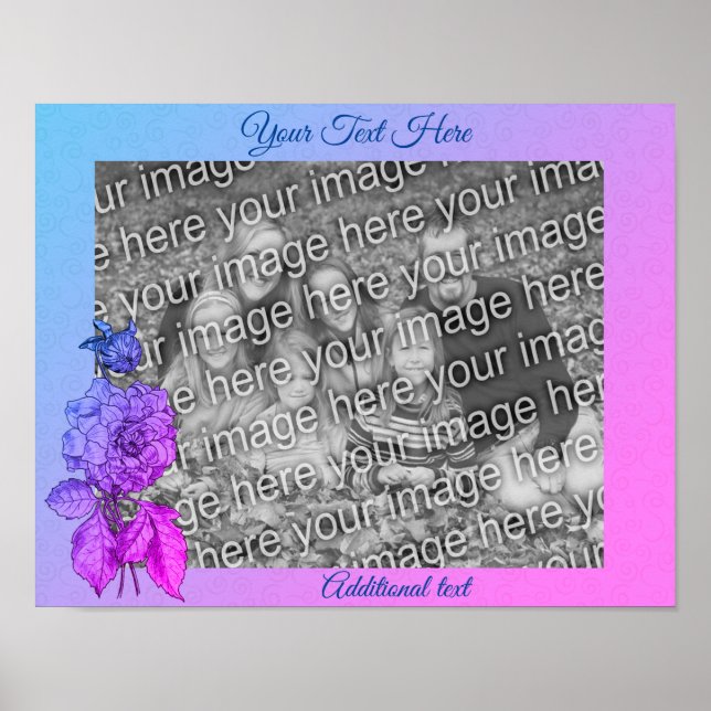 Farbige Peony Blume Personalisiert Fügen Sie Ihr F Poster (Vorne)