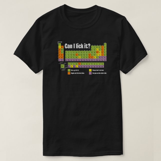 Farbige Periodensystem-Tabelle der Elemente | Chem T-Shirt (Design vorne)