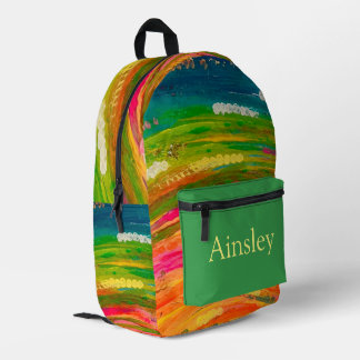 Farbige personalisierte Schultasche, Kinder Regenb Bedruckter Rucksack