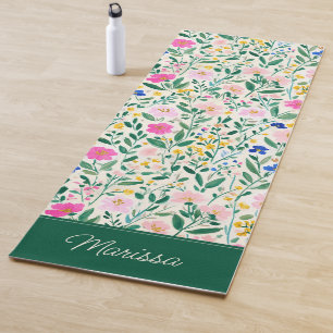 Farbige persönliche Yogamatte mit Blumenmuster