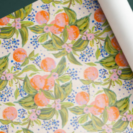 Farbige Pfirsiche mit Blume Geschenkpapier