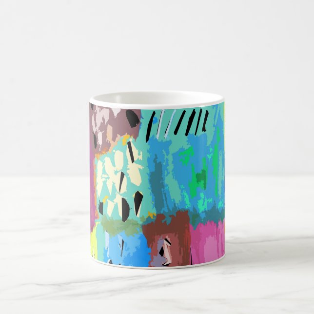 Farbige Pflaster Kaffeetasse (Mittel)