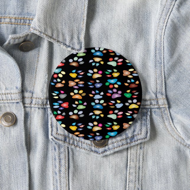 Farbige Pfotendrucke Button (Beispiel)