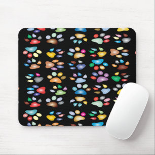 Farbige Pfotendrucke Mousepad