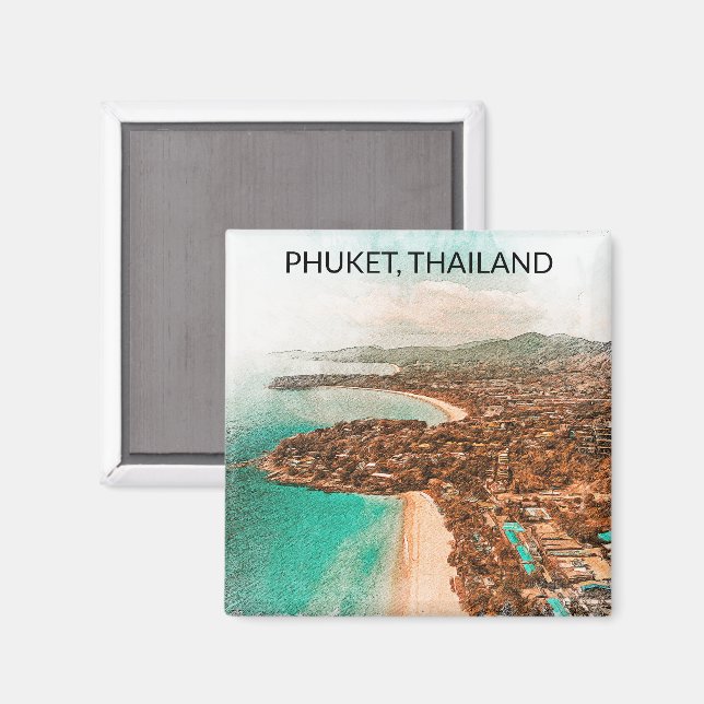 Farbige Phuket Thailand Küstensicht Magnet (Vorderseite/Rückseite)