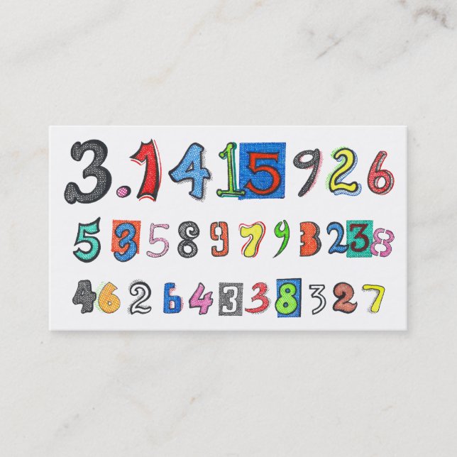 Farbige Pi berechnet Visitenkarte (Vorderseite)