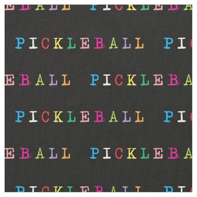 Farbige Pickleball-Schrift schwarz Stoff (Nahaufnahme)